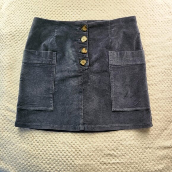 BDG Urban Outfitters Corduroy Button-Front Mini Skirt Blue Gray Size M - Picture 9 of 9